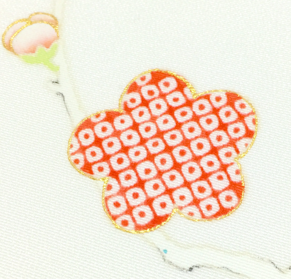 摺り疋田】御誂4-4 付下げ（白地 梅散らし） ｜ 京ごふく二十八